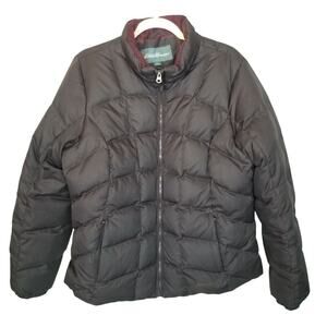 Eddie Bauer Womens Down Puffer Jacket Full Zip L 650 Fill Outdoor Ski Gorpcore